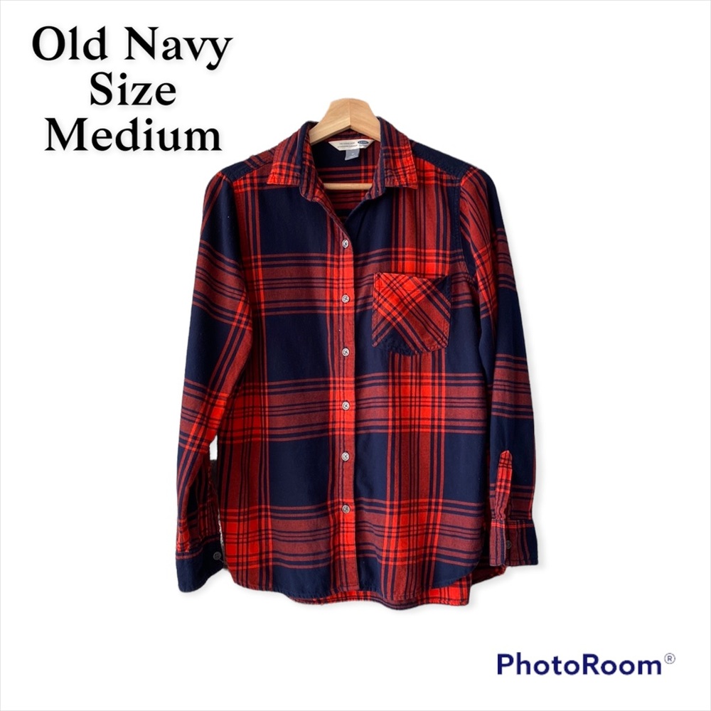 Old Navy | The Classic Shirt | Flannel Button Down | Size M | Long Sleeve | EUC